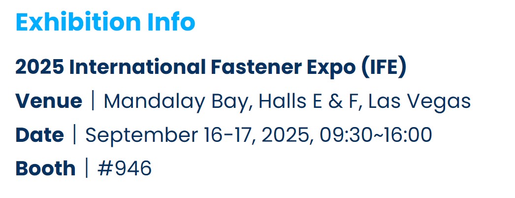Link Upon Booth Setup for IFE 2025 International Fastener Expo
